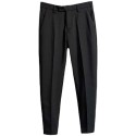 High elasticity slim fit solid color business casual pants