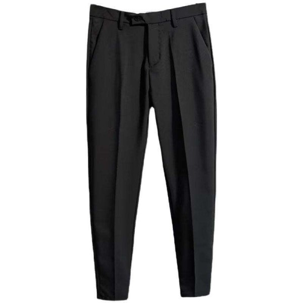 High elasticity slim fit solid color business casual pants