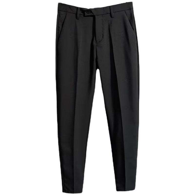 High elasticity slim fit solid color business casual pants