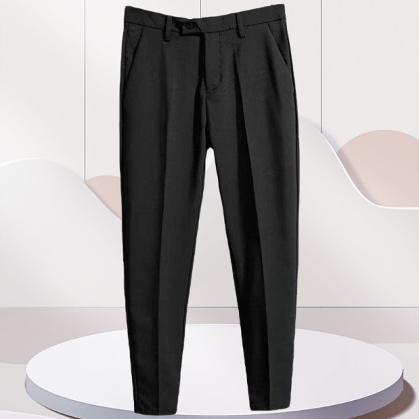 High elasticity slim fit solid color business casual pants