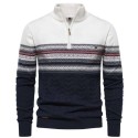 Comfortable and Warm Knitted Men's Half Zipper Stand up Collar Sweater