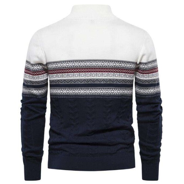 Comfortable and Warm Knitted Men's Half Zipper Stand up Collar Sweater