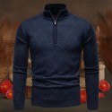 Thick and warm ribbed men's high neck sweater