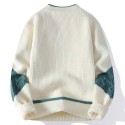 Comfortable loose contrasting custom men's pullover sweater