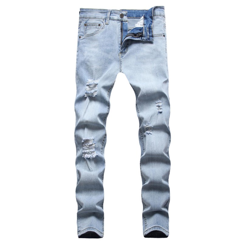 High elasticity slim fit plus size denim pants
