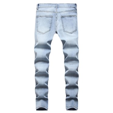 High elasticity slim fit plus size denim pants