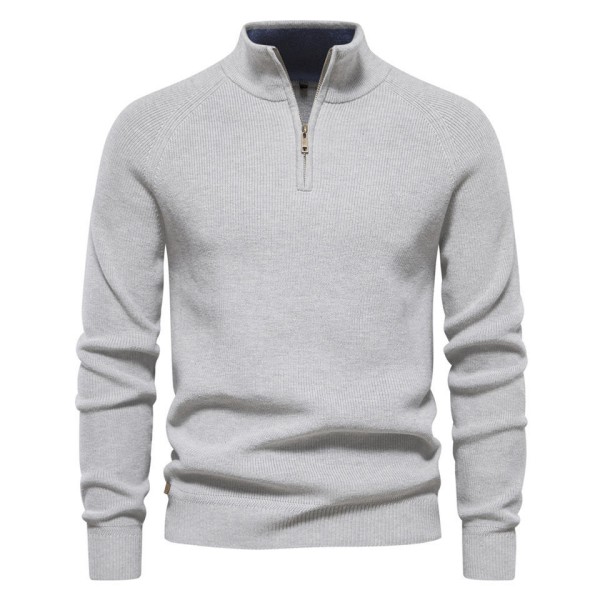 Pure cotton business casual zipper men's sweater
