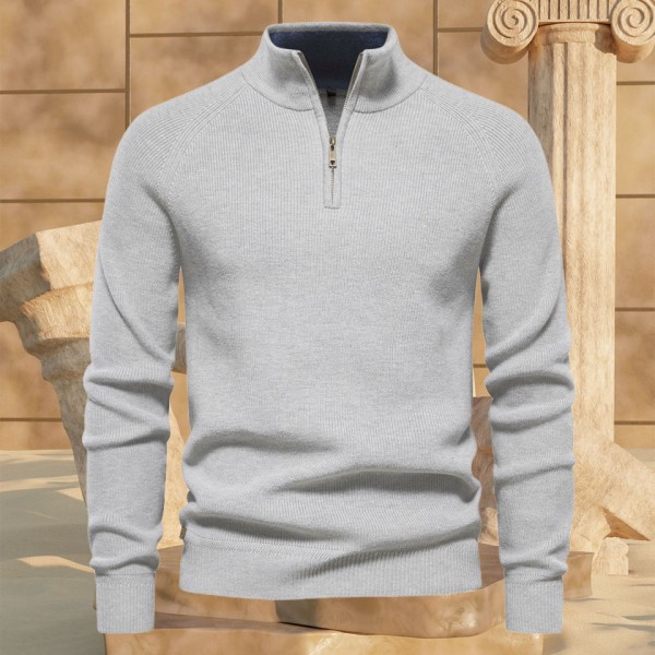 Pure cotton business casual zipper men's sweater