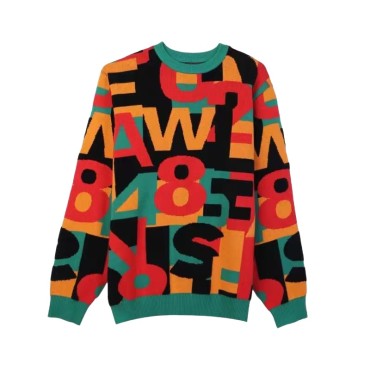 Jacquard warm casual men's knitted sweater