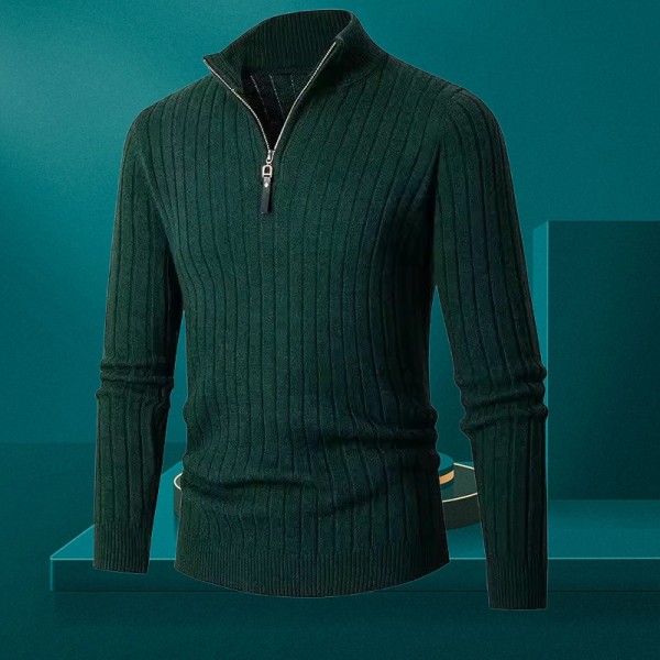 Comfortable pure cotton striped knitted sweater