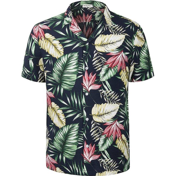 Quick drying breathable printed men's short sleeved shirt