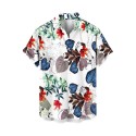 Ice silk breathable printed men's short sleeved shirt