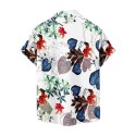 Ice silk breathable printed men's short sleeved shirt