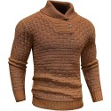 Soft and warm solid color men's round neck sweater