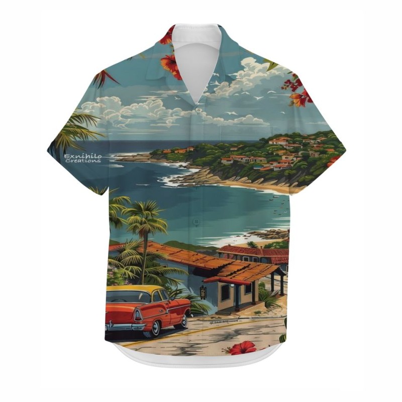 Casual, soft, breathable beach short sleeved shirt