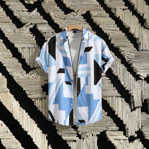 Breathable geometric dot knitted beach shirt