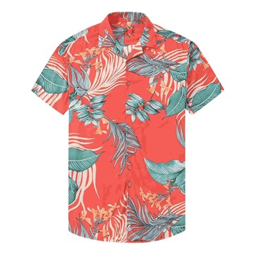 Comfortable and breathable short sleeved printed men's shirt