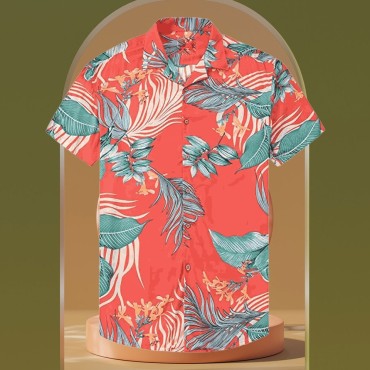 Comfortable and breathable short sleeved printed men's shirt