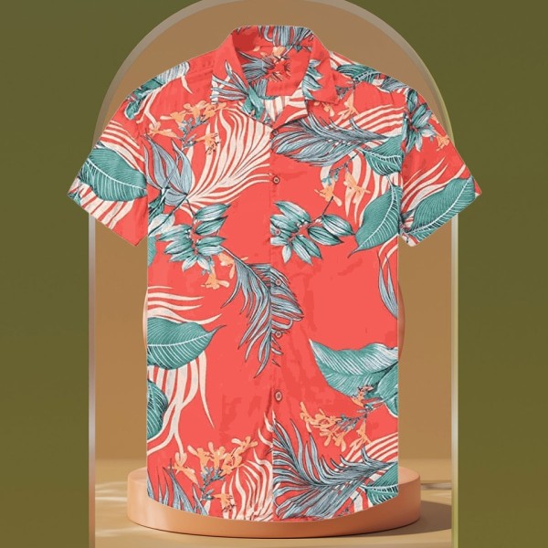 Comfortable and breathable short sleeved printed men's shirt