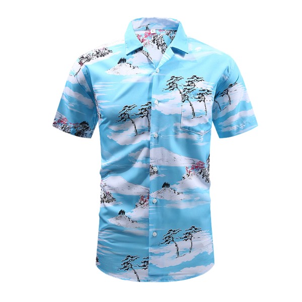 Quick drying breathable anti pilling men's short sleeved shirt