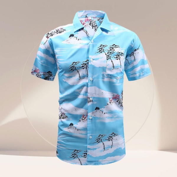 Quick drying breathable anti pilling men's short sleeved shirt