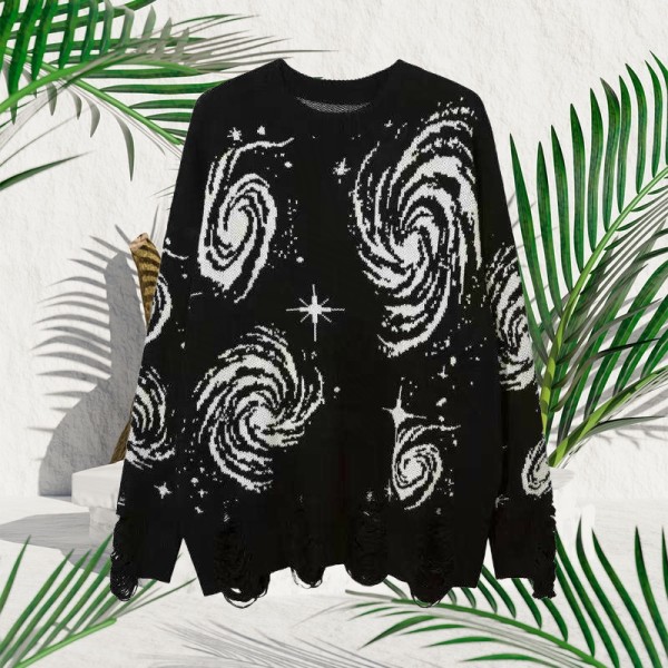 Geometric pattern men's pullover sweater