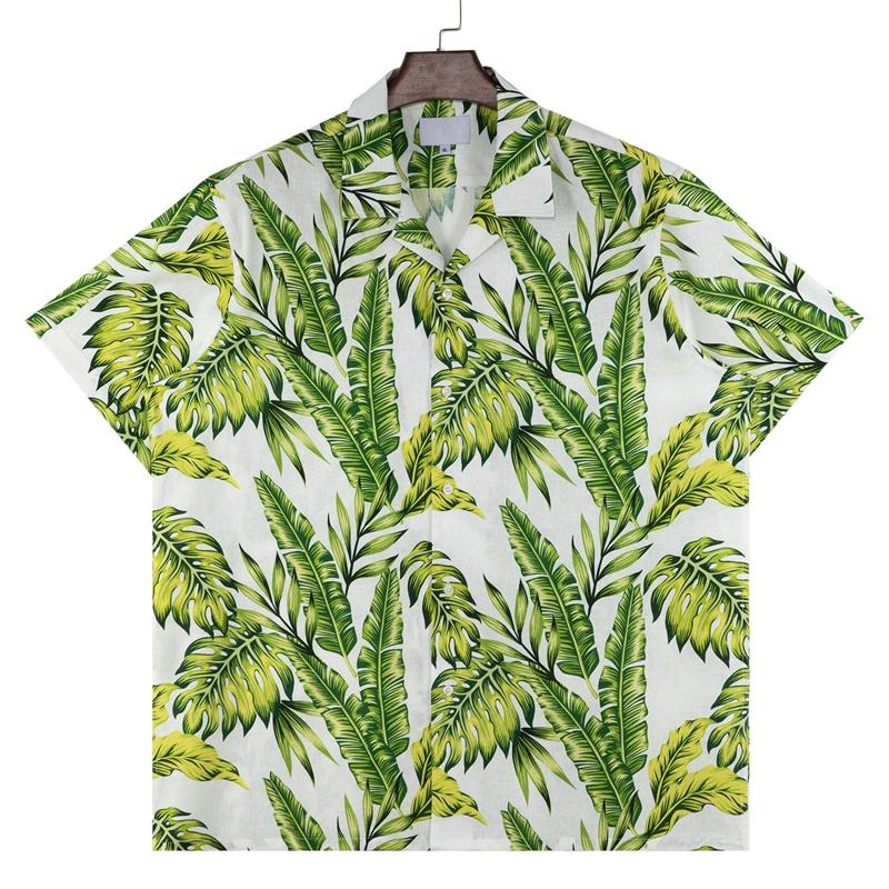 Ice silk breathable printed men's short sleeved shirt