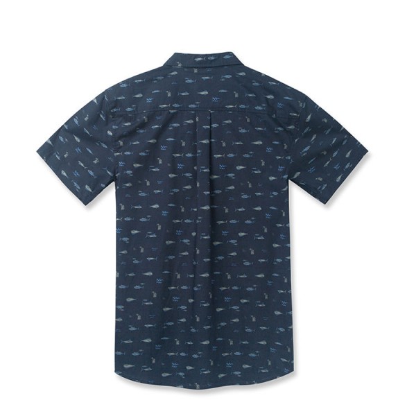 Breathable and comfortable pure cotton men's Hawaiian beach shirt