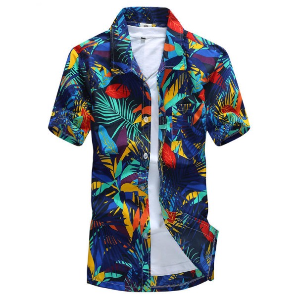Comfortable and breathable 3D printed men's beach shirt
