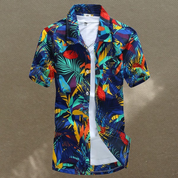 Comfortable and breathable 3D printed men's beach shirt