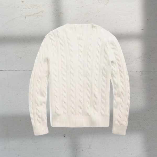 Warm, breathable and shrink proof men's round neck Fried Dough Twists knitting sweater