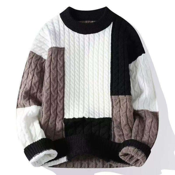 Comfortable and warm jacquard men's knitted sweater