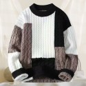 Comfortable and warm jacquard men's knitted sweater