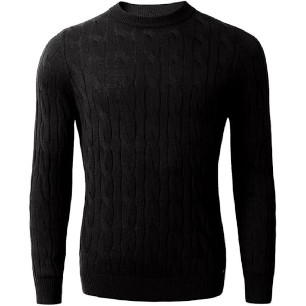 Comfortable skin friendly solid color men's round neck knitted sweater