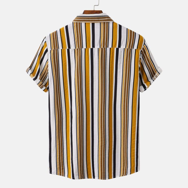 Breathable striped casual men's shirt