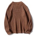 Skin friendly pure cotton warm men's round neck sweater