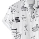 Loose and breathable printed men's short sleeved shirt