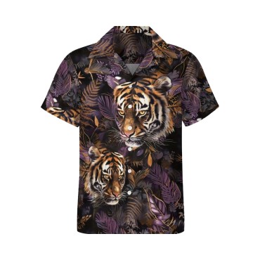 Comfortable and breathable twill floral short sleeved shirt