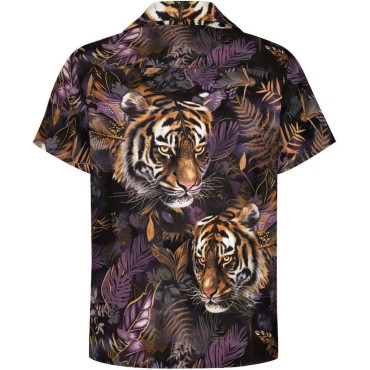 Comfortable and breathable twill floral short sleeved shirt