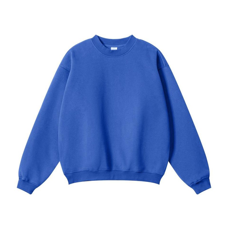 Customized embroidered heavyweight cotton round neck pullover sweater