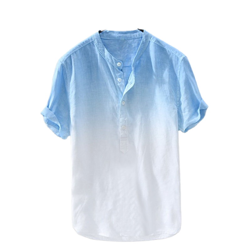 Comfortable and breathable cotton linen casual short sleeved shirt