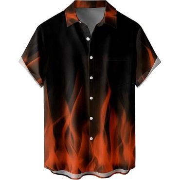 Loose and breathable printed men's Hawaiian shirt