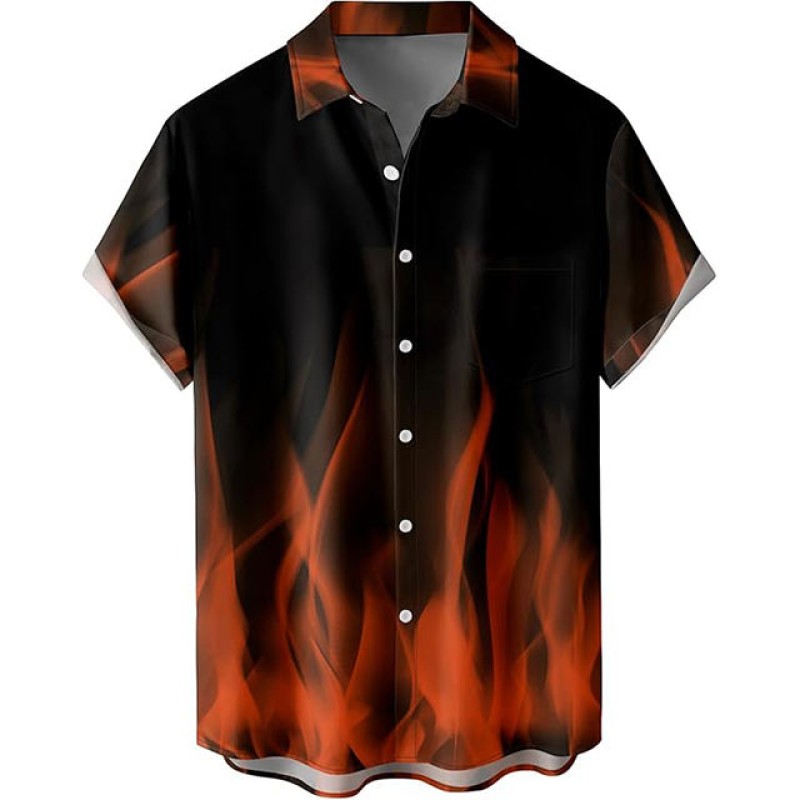 Loose and breathable printed men's Hawaiian shirt