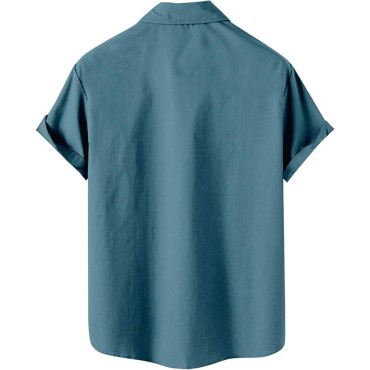 Beach vacation+men's short sleeved shirt