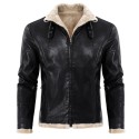 Warm and wind resistant PU leather jacket