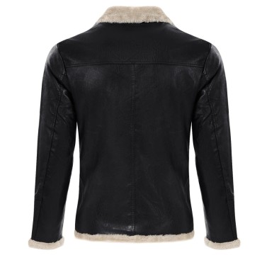 Warm and wind resistant PU leather jacket