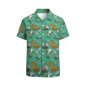 Breathable printed casual men's short sleeved beach wear