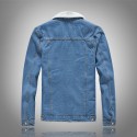 Solid color warm denim jacket