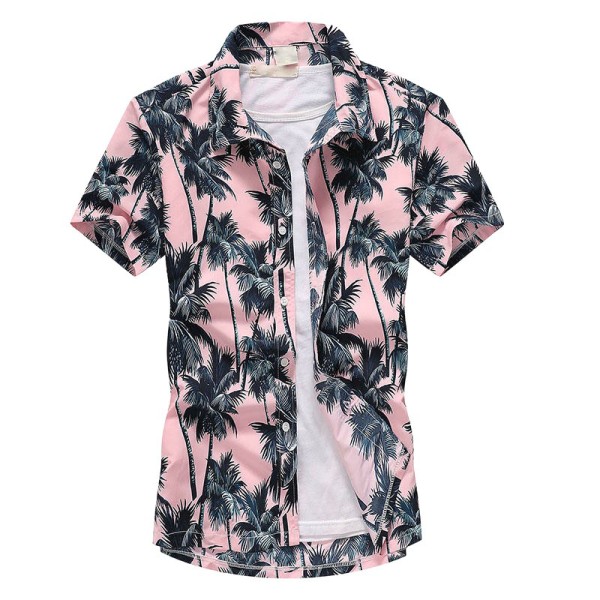 Quick drying loose floral men's beach shirt