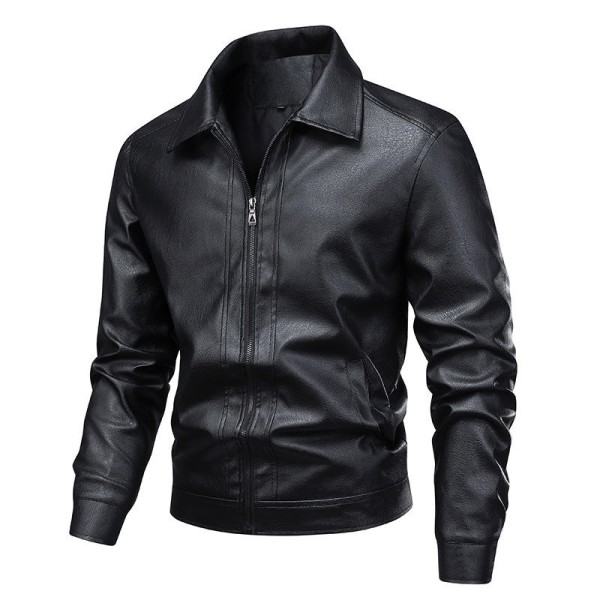 Windproof and warm PU leather jacket